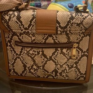 ALDO PURSE SMALL Brown and Cream Snake Print Women's Bag NWOT crossbody purse